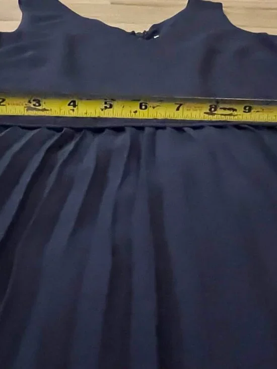 Sam Edelman pleated skirt midi dress - navy size 0 Flowy wedding guest - Picture 6 of 9